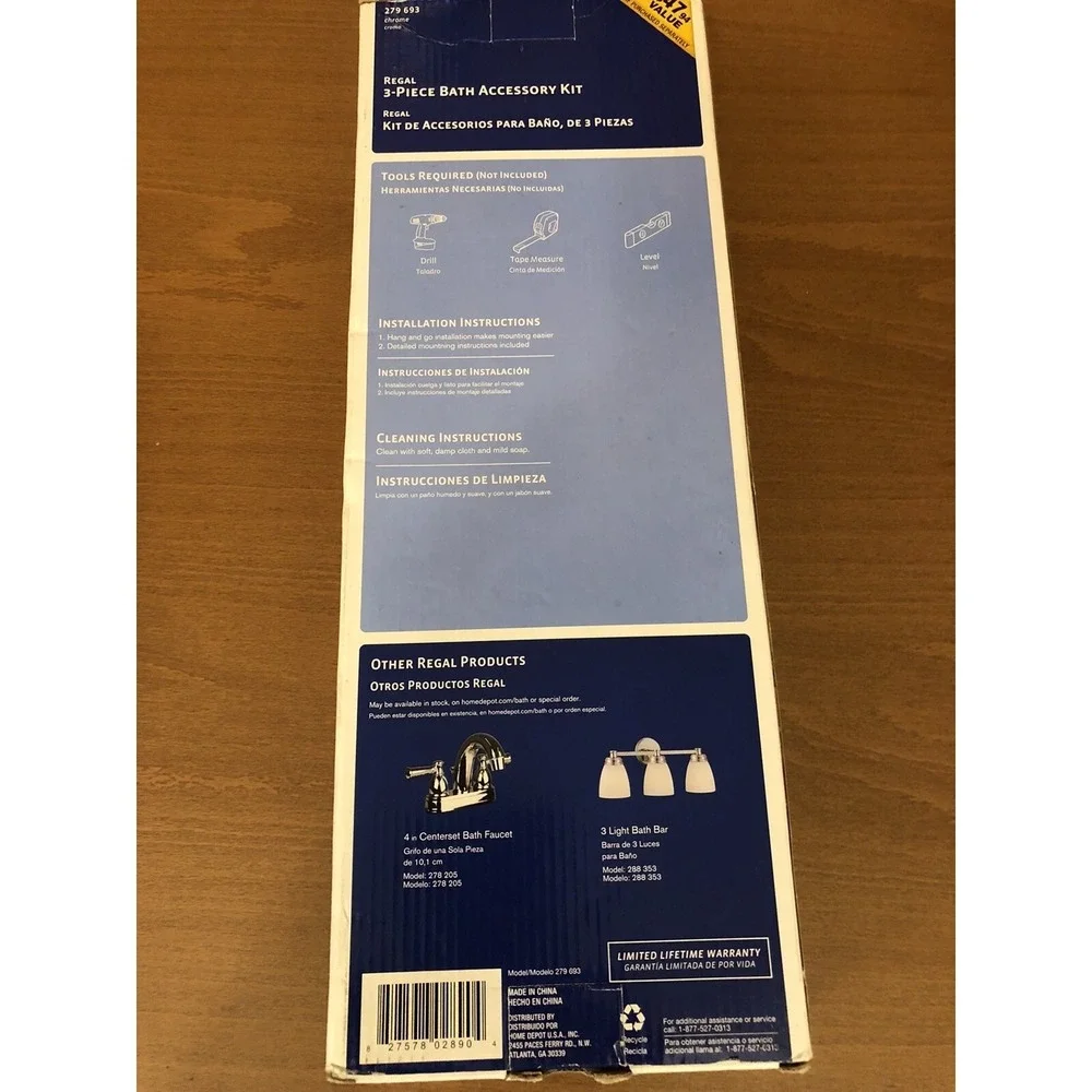 Glacier Bay Regal 3-pc Bath Accessory Kit Crome New In Open Box